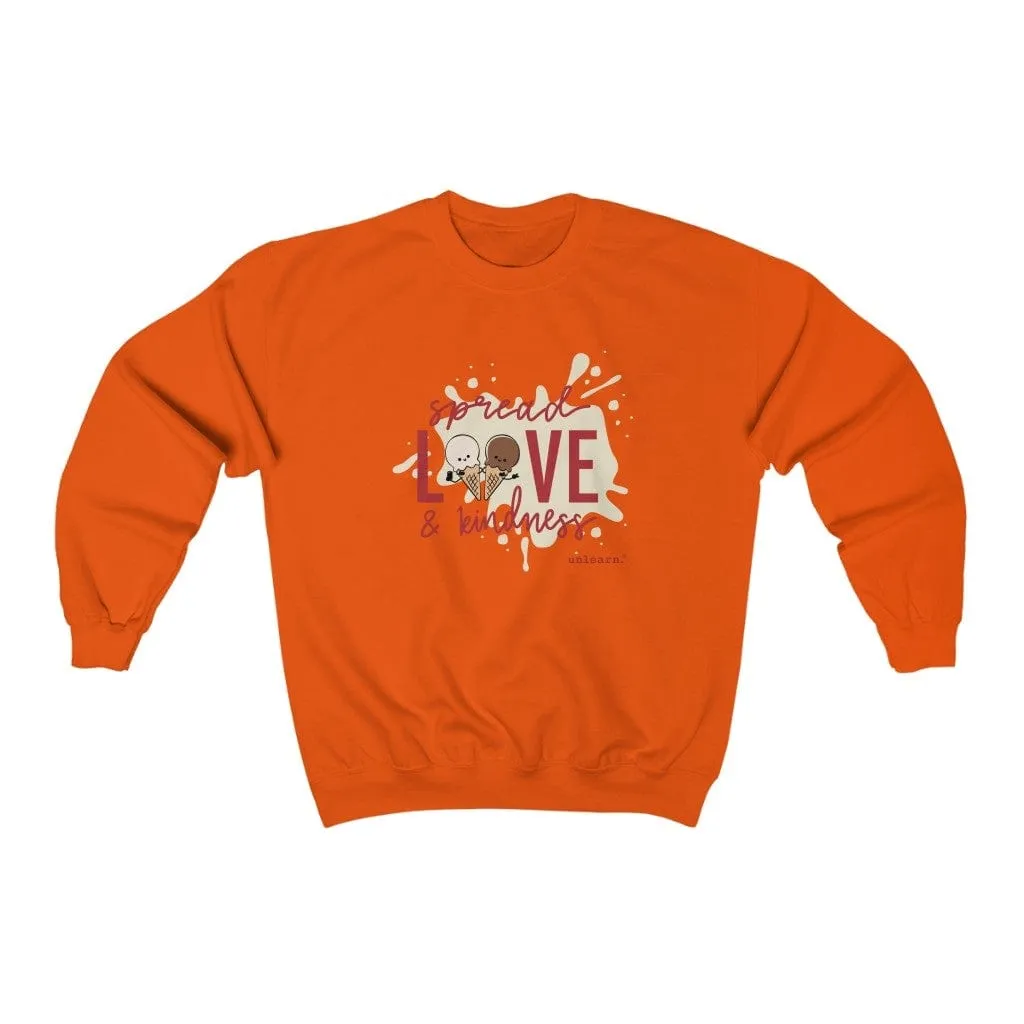 Ice Cream, Love & Kindness - Relaxed Fit Crewneck Sweatshirt