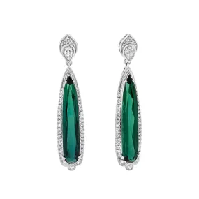 Irisa by Martin Binder Green Tourmaline & Diamond Dangle Earrings