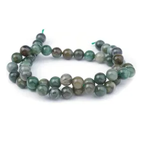 Jade 8mm Round Green Xinjiang - 15-16 Inch