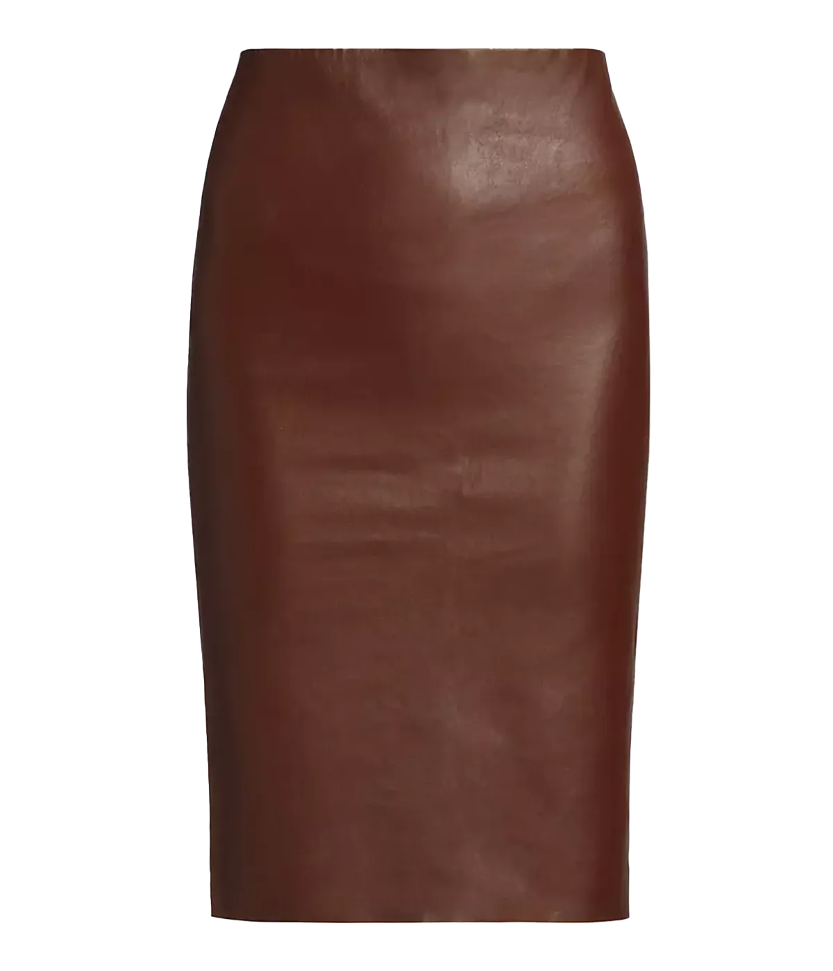 Leather Pencil Skirt in Whiskey