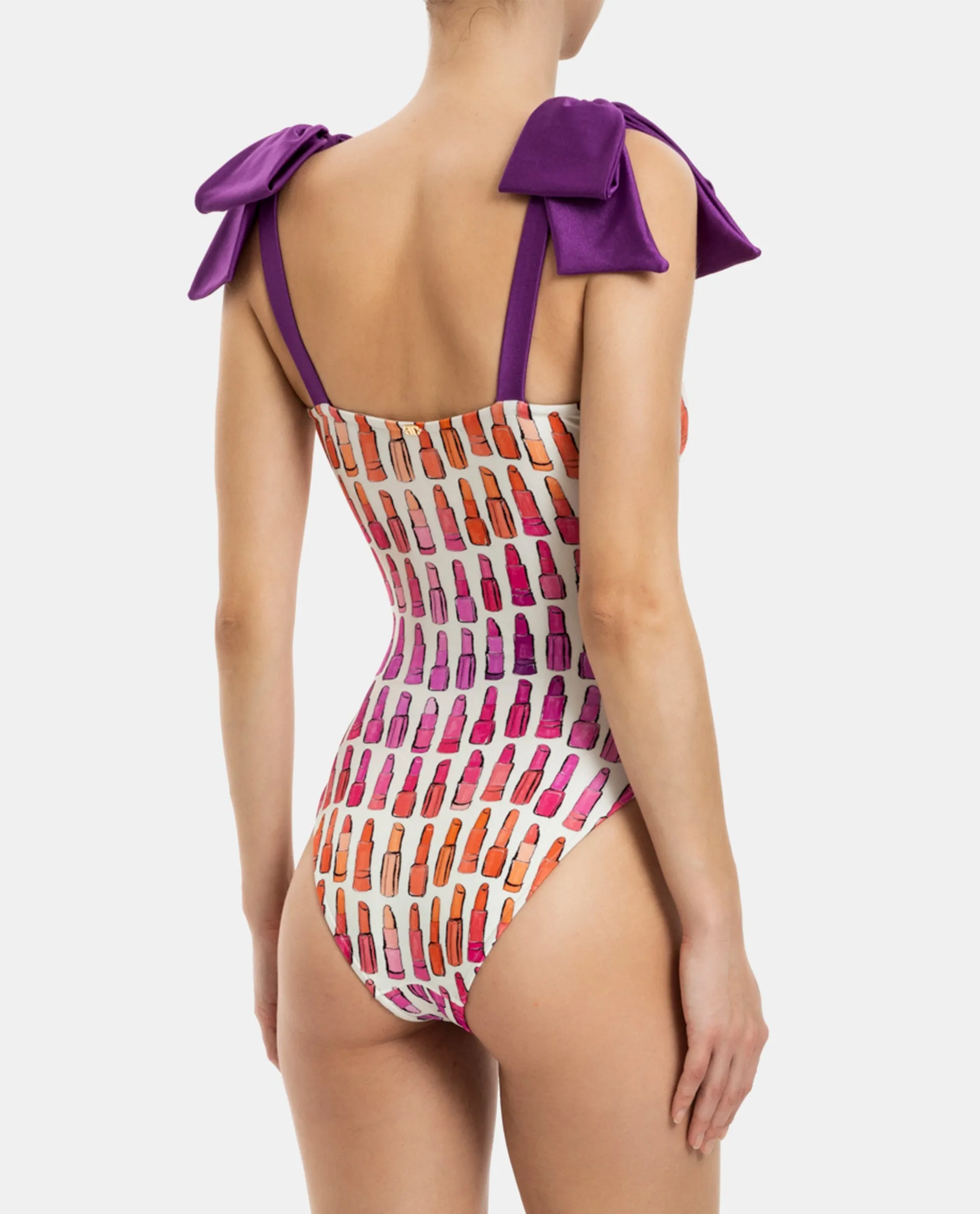 Lipstick Cut Out Swimsuit