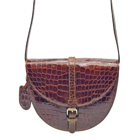 MALO Croc Saddle Bag/Crossbody - Rust