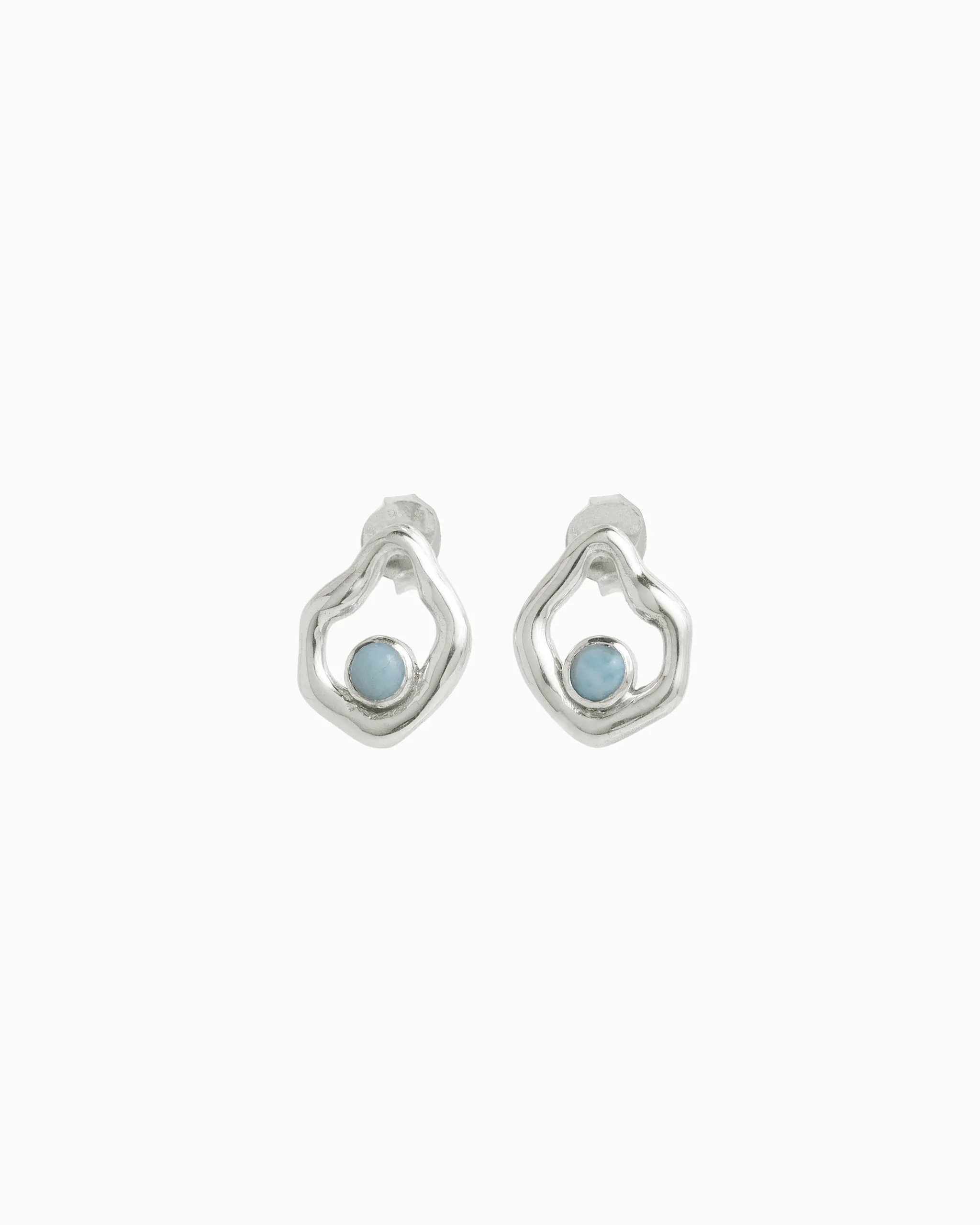 Mermaid Chair Earrings with Stone - Larimar