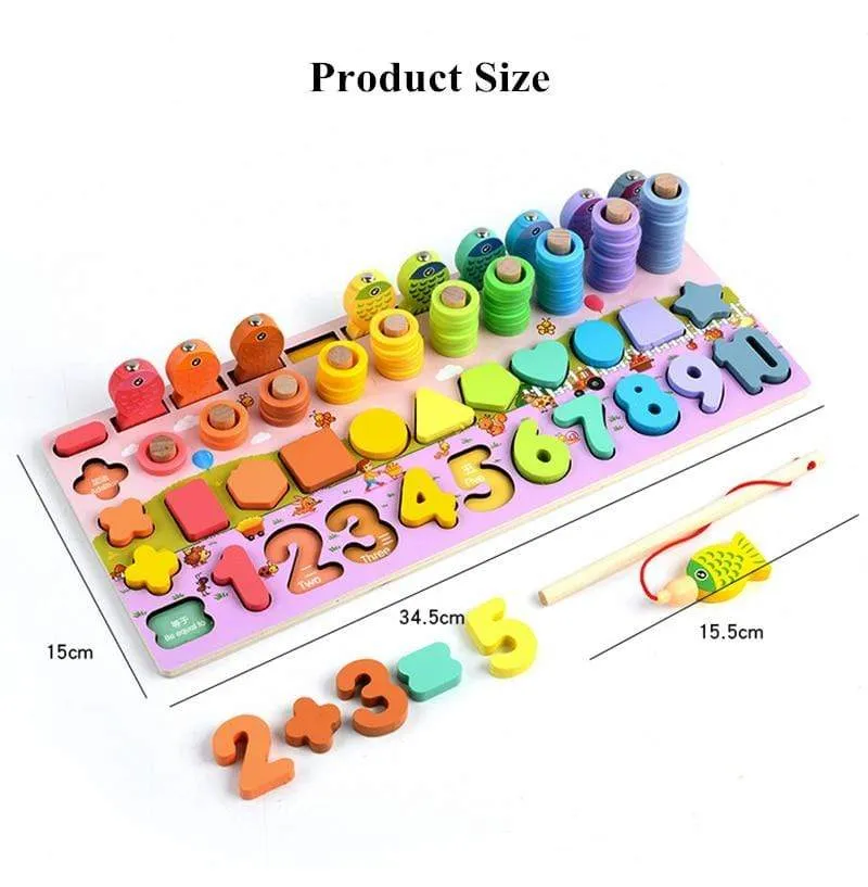 Montessori Wooden Math Toys Educational Teaching Aids Figure Matching Puzzle Preschool Busy Board Geometry Digital Toy Kids Gift