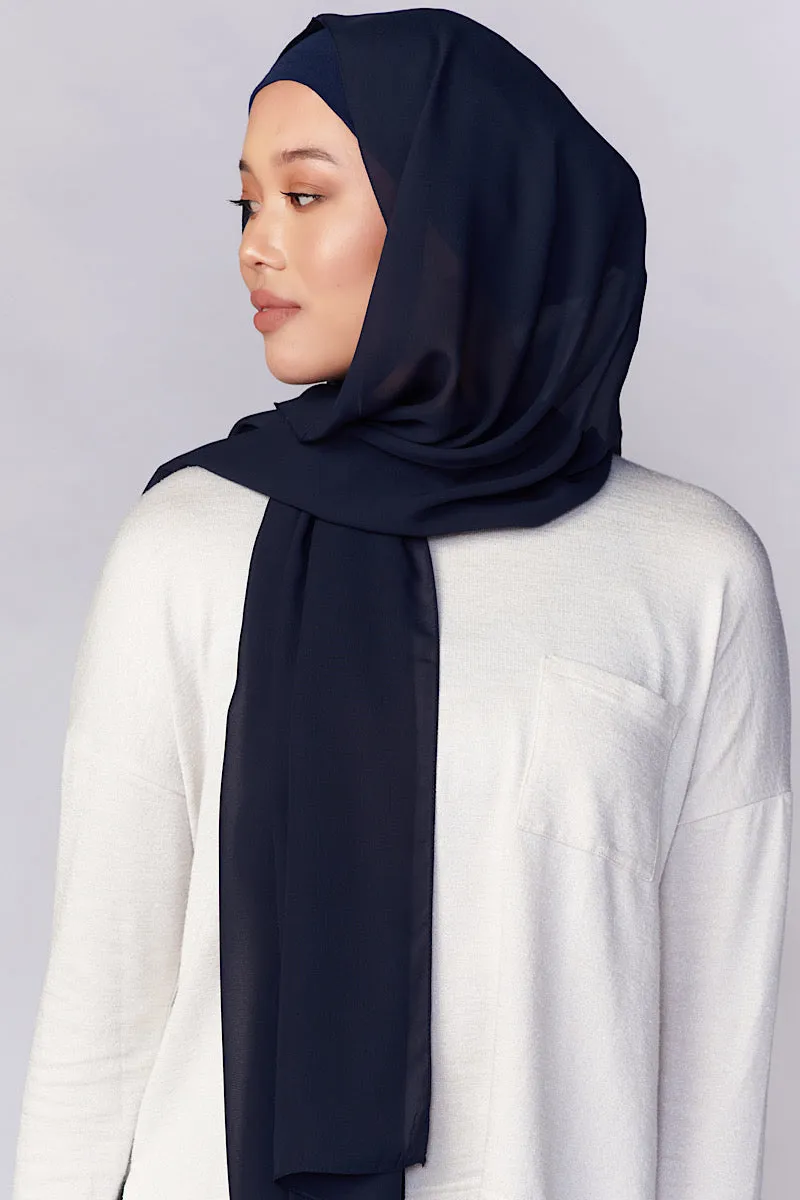 Petite Chiffon Hijab - Navy