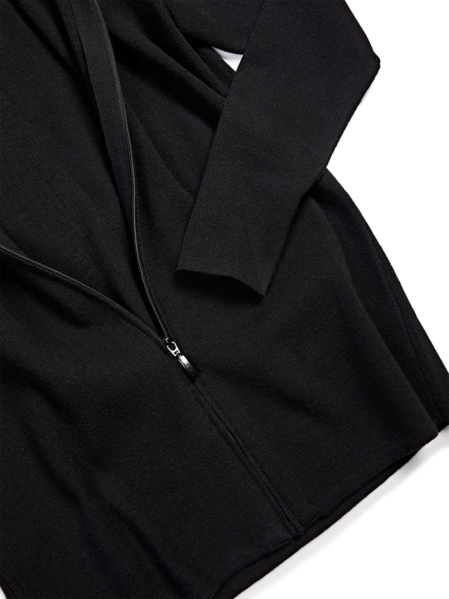 Recycled Zip Up Knit Hoodie