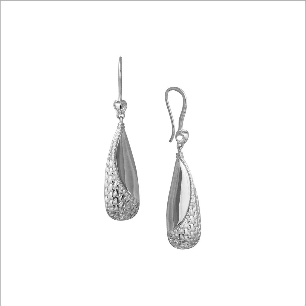 Ricamo Sterling Silver Earrings with Diamonds