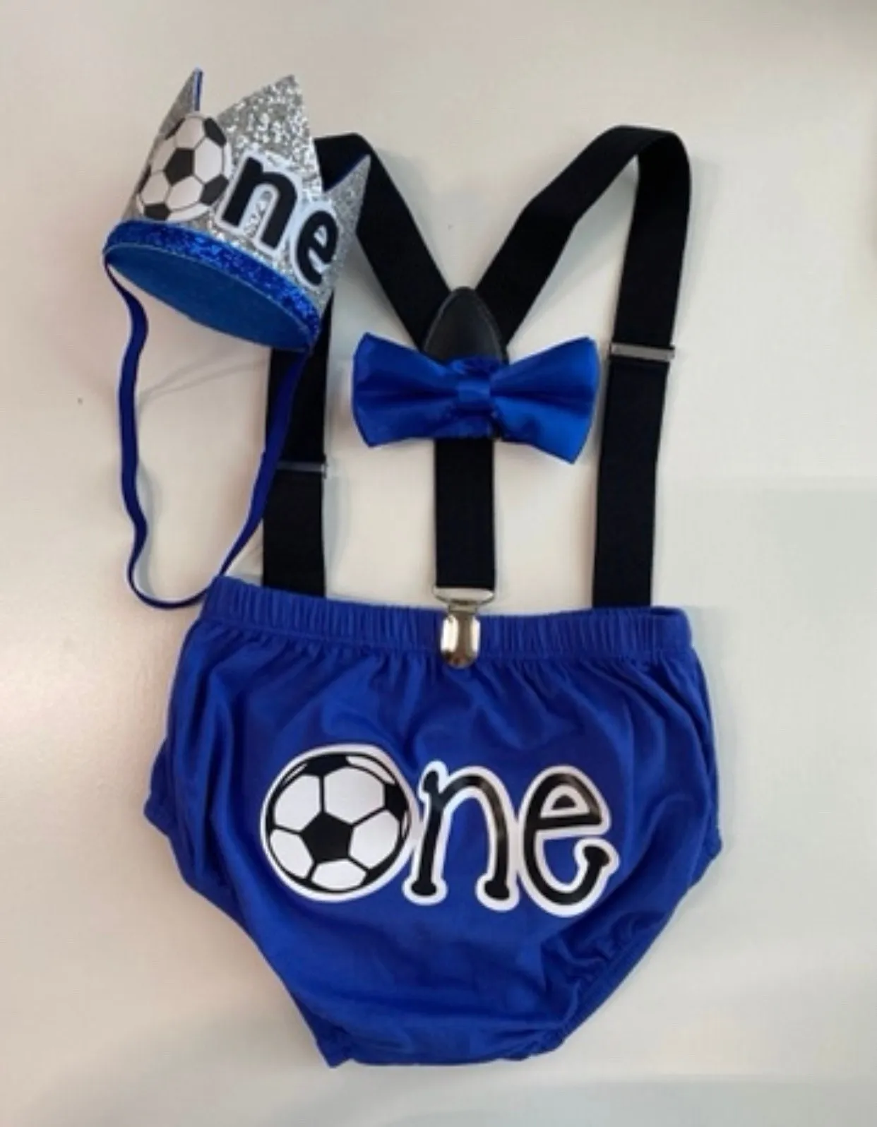 Royal Blue Soccer Cake Smash Outfit