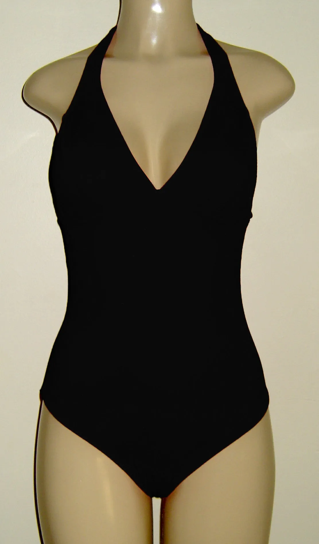 Seamed Halter One Piece Swimsuit