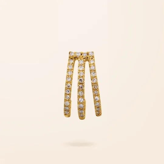 Single 14K Gold Diamond Cage Earring