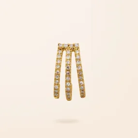 Single 14K Gold Diamond Cage Earring