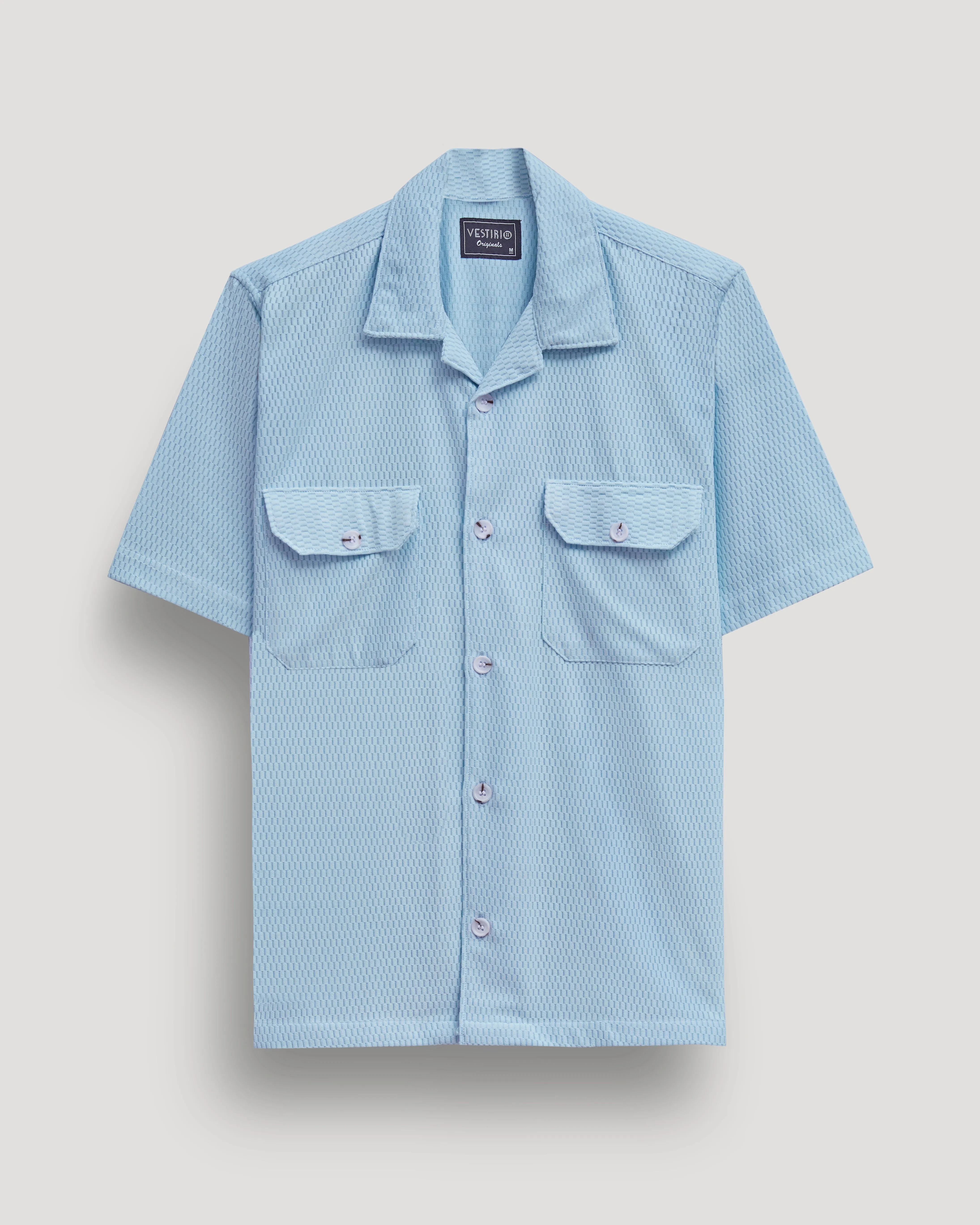 Skyblue double pocket half sleeve shirt