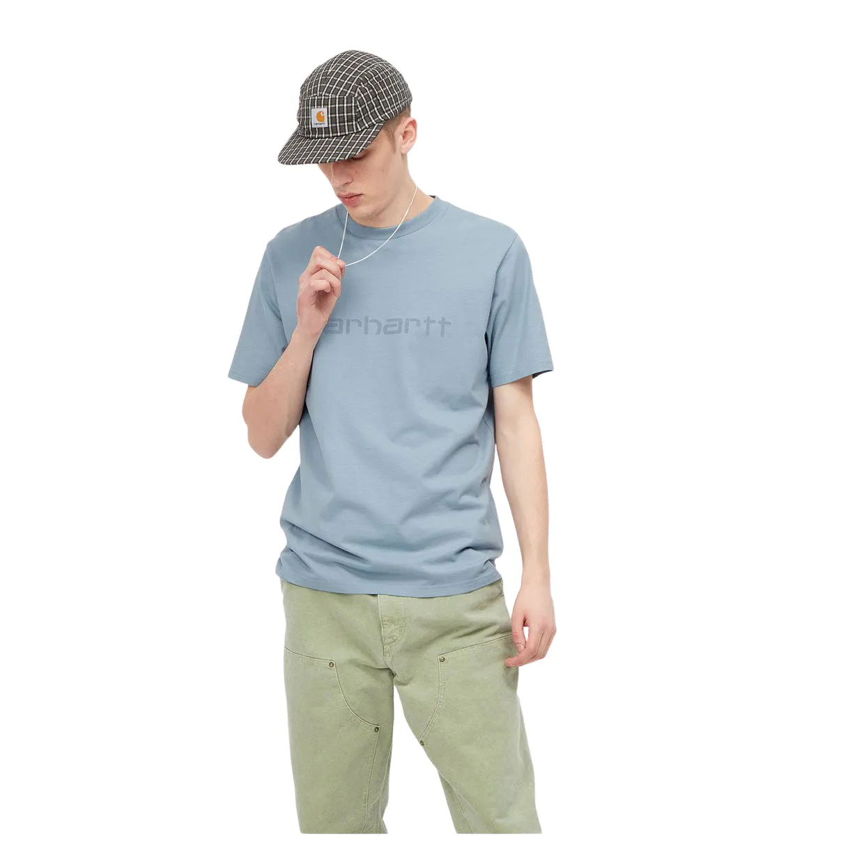 T-shirt Carhartt WIP  S/S Script Blu Chiaro