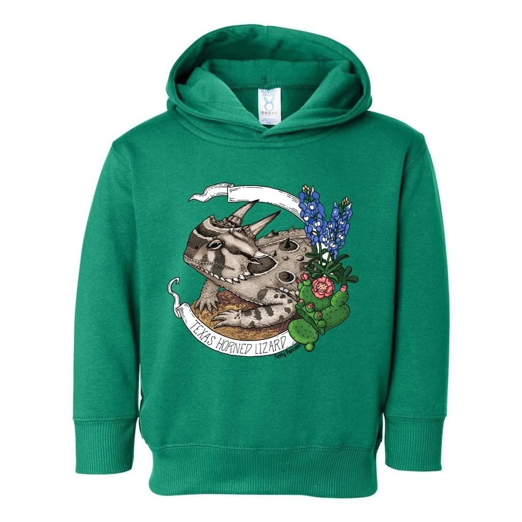 Texas Horned Toad Toddler Pullover Hoodie, Cute Horned Lizard Kids Top