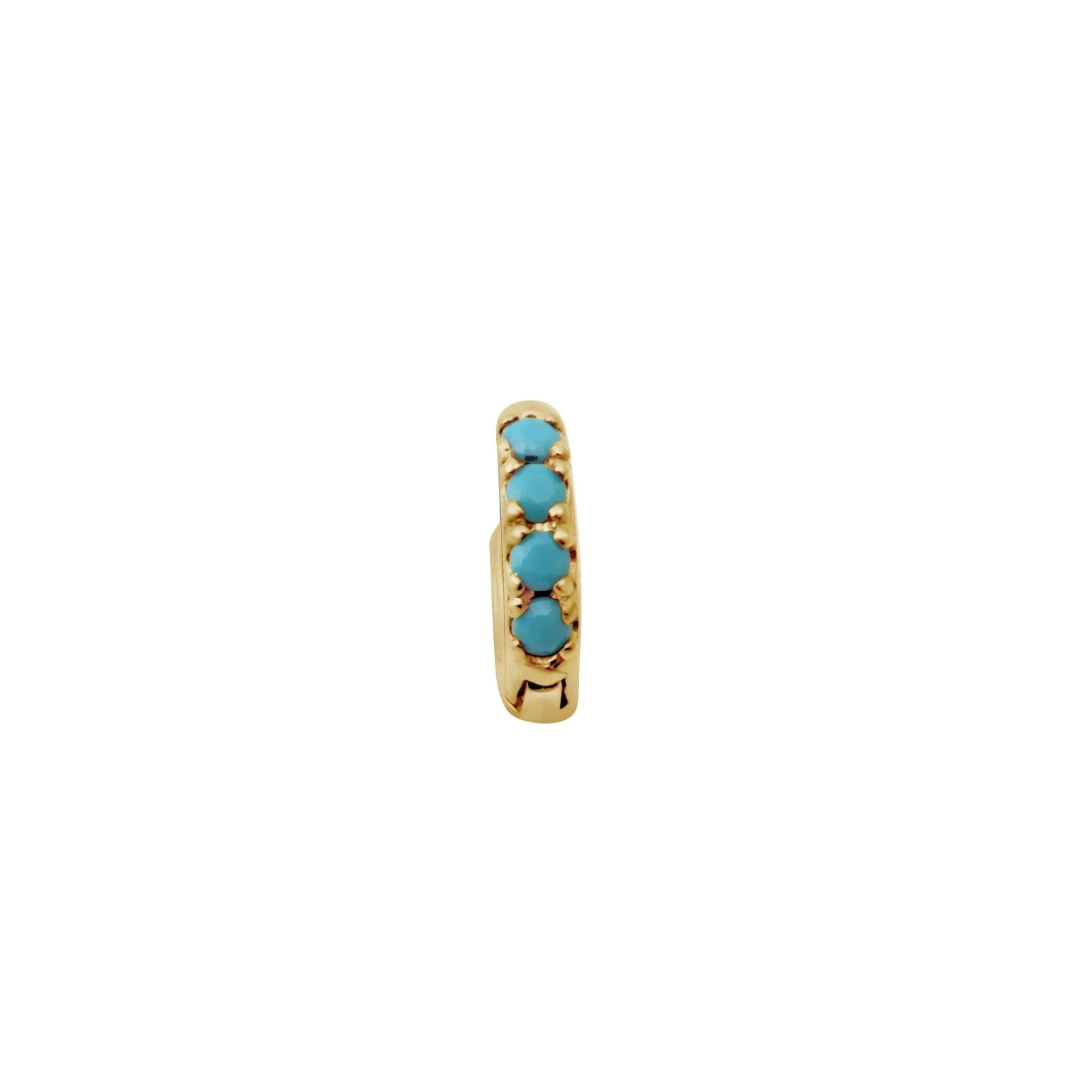 Turquoise Pavé Studded Huggie Earring