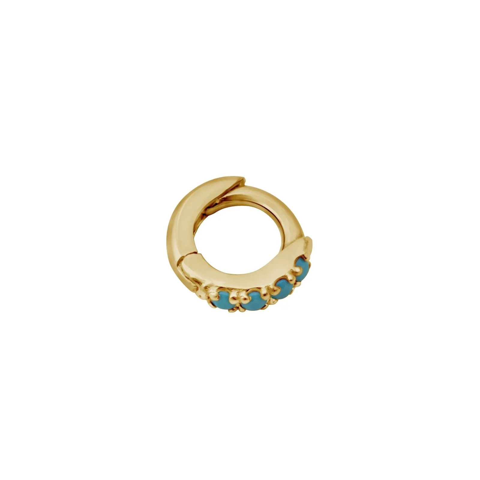 Turquoise Pavé Studded Huggie Earring