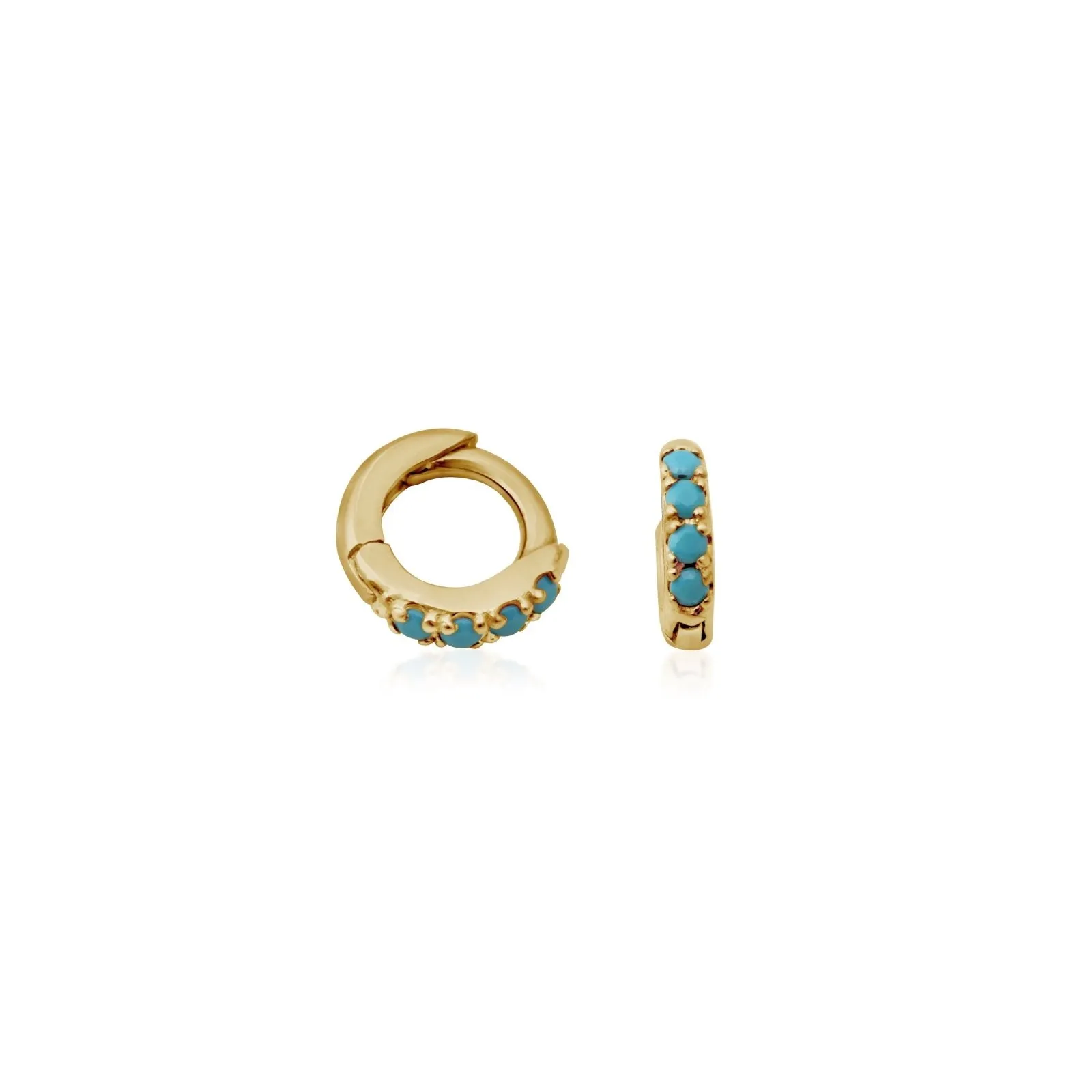 Turquoise Pavé Studded Huggie Earring