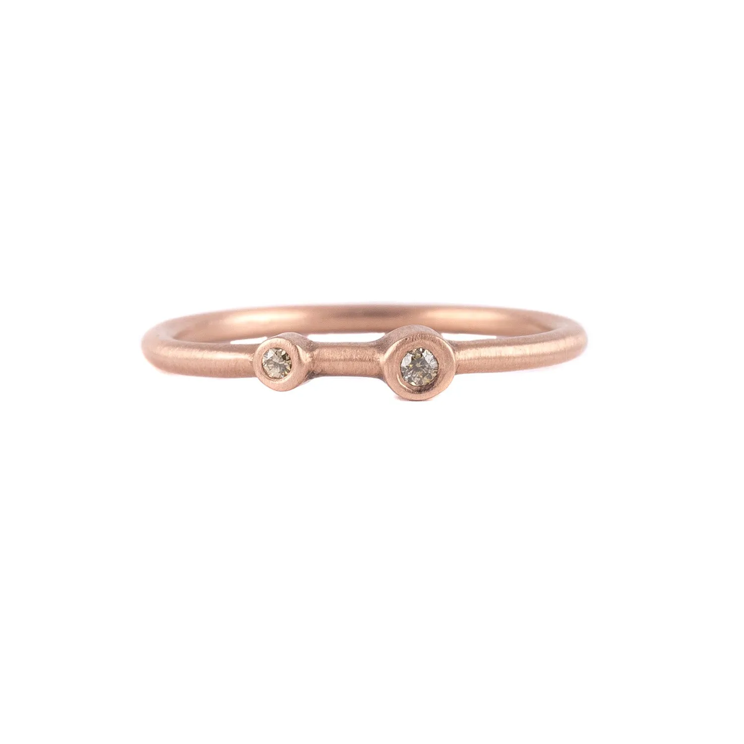 Two Diamond Stacker Ring in 18k Rose Gold by Heather Guidero