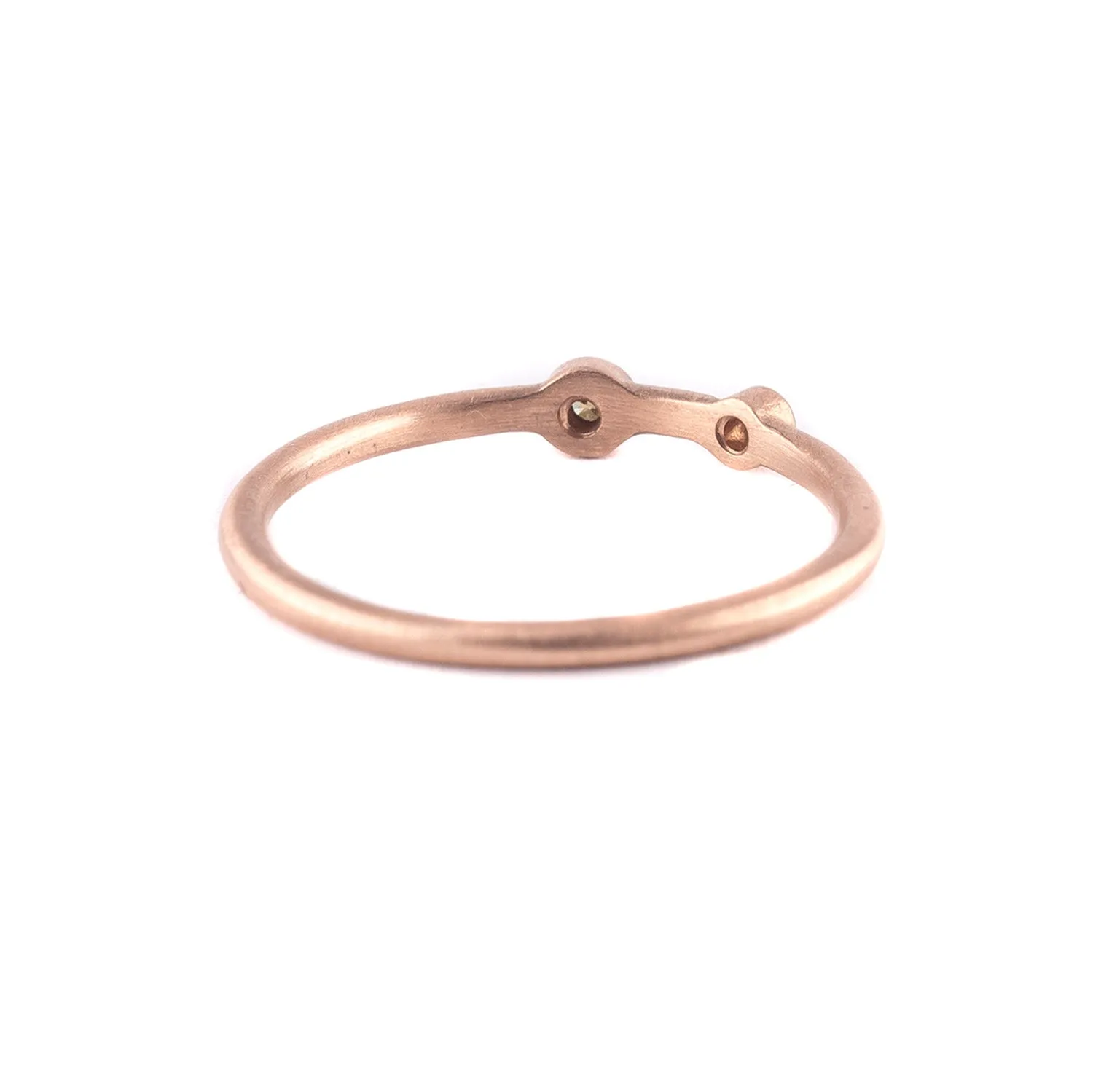 Two Diamond Stacker Ring in 18k Rose Gold by Heather Guidero