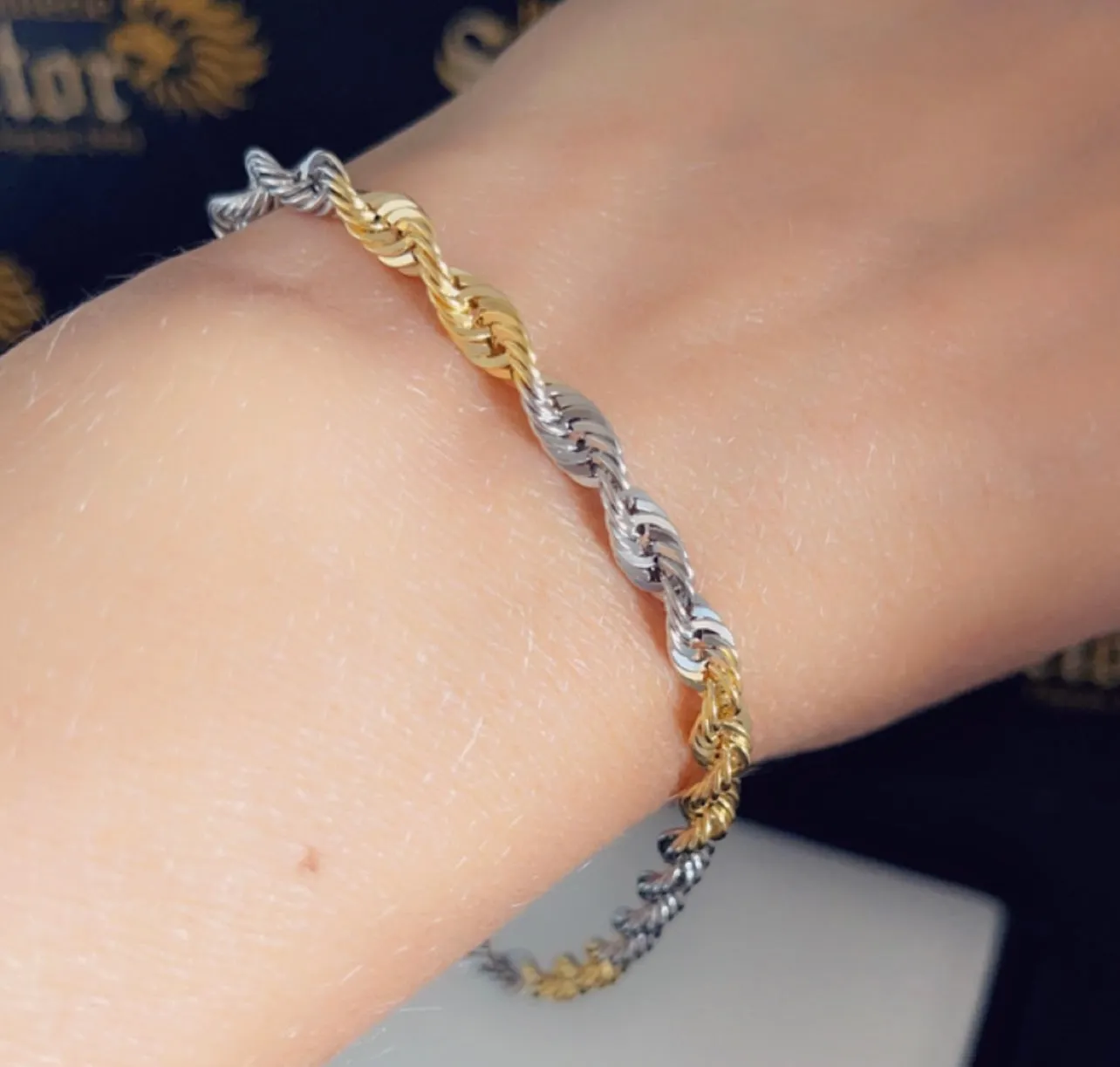 Two tone rope bracelet MB100