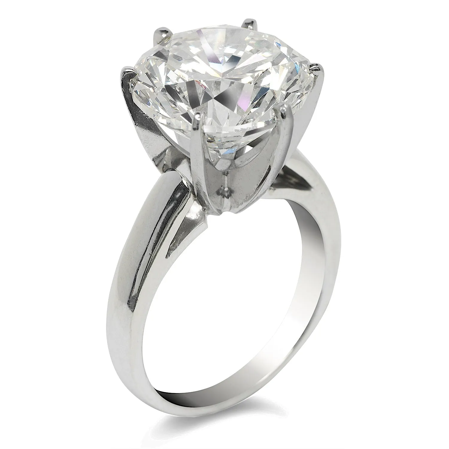 YANA 10 CARAT ROUND CUT I COLOR VS2 CLARITY DIAMOND ENGAGEMENT RING 14K WHITE GOLD CERTIFIED 10 CT I VS2 BY MIKE NEKTA